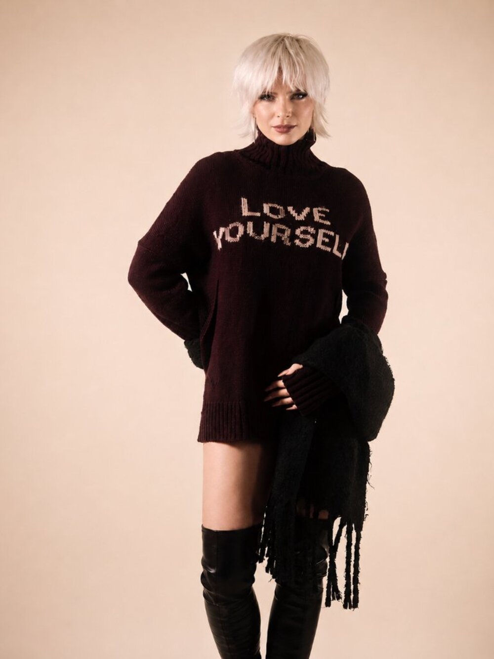 Zadig & Voltaire Alma “Love Yourself” Merino Wool Sweater